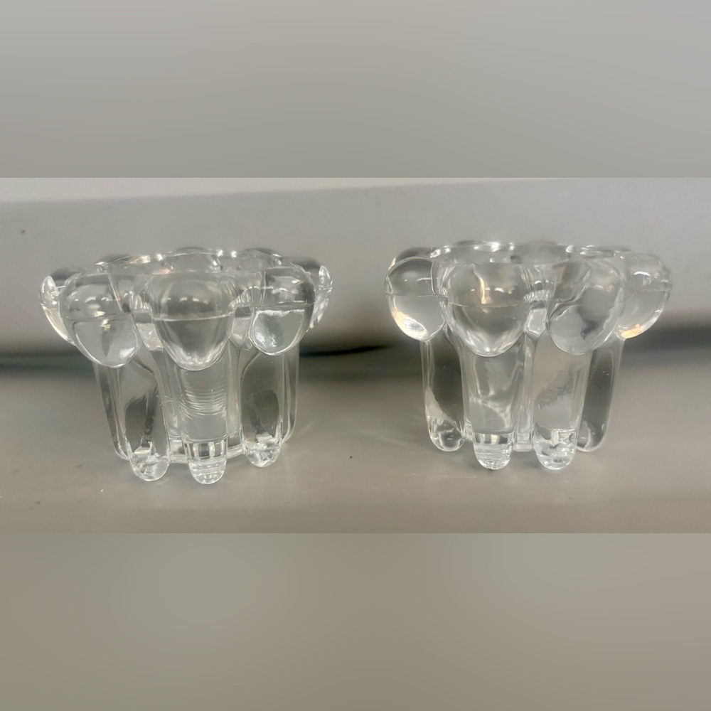 Alco Crystal 2pc Candleholder Set (Tapered/Votive) #0011 Made in Indonesia